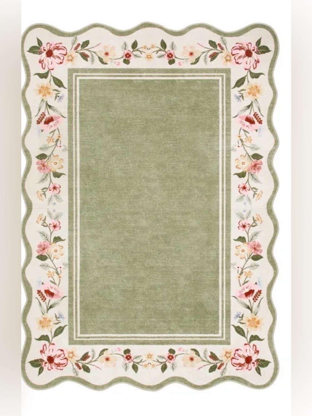 Floral Scalloped Rug